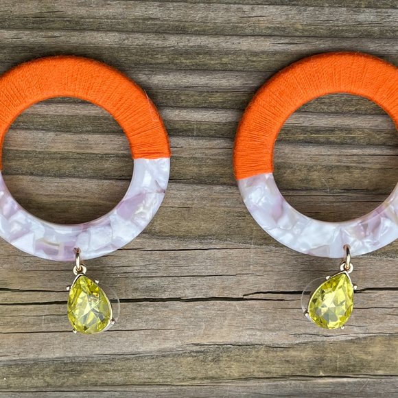 International Concept Earrings Hoops Resin & Wrap Multi Color Women Ear Jewelry - Picture 13 of 15